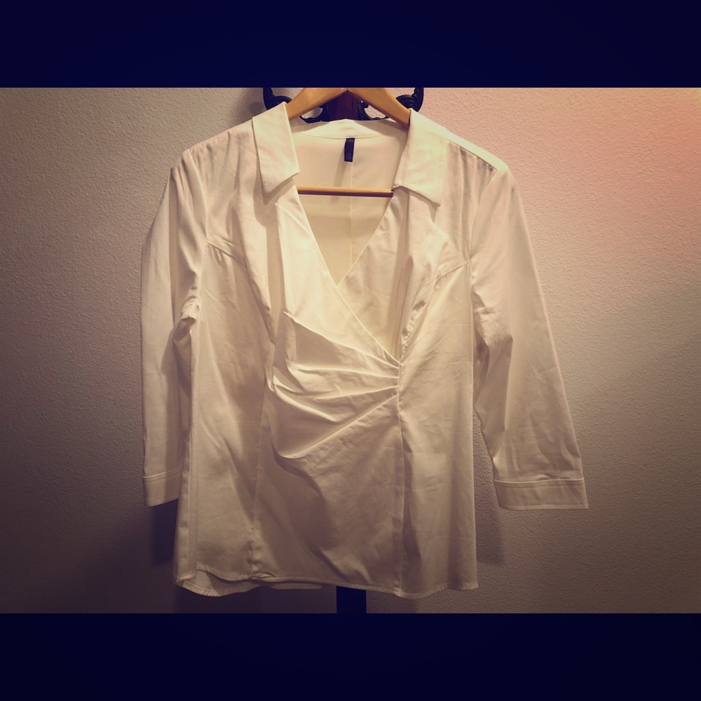 NYDJ petite large white blouse